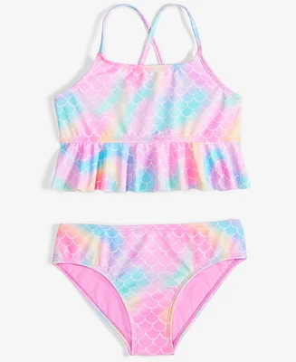 Breaking Waves Big Girls Peplum Tankini Top & Scoop Bottom Swimsuit
