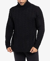 X-Ray Men's Cable Knit Roll Neck Sweater