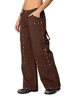 Edikted Women's Studded Low Rise Carpenter Jeans