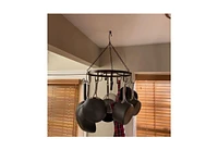 Slickblue Circular Hanging Pot Rack in Modern Industrial Style for Kitchen or Dining