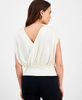 I.n.c. International Concepts Petite Surplice-Neck Sleeveless Top, Exclusively at Macy's