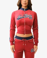 True Religion Women's Velour Panelled Track Jacket