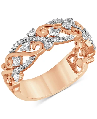 Diamond Filigree Openwork Band (3/8 ct. t.w.) in 10k Rose Gold