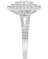 Diamond Double Halo Cluster Ring (1-1/2 ct. t.w.) in 14k White Gold