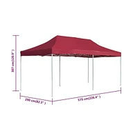 vidaXL Professional Folding Party Tent Aluminum 19.7'x9.8' Wine Red