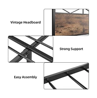gaomon Heavy Duty Platform Bed Frame with 11'' Underbed Storage Space, Metal Bed Frame with Headboard and Footboard, Metal Slats Support