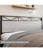 gaomon Heavy Duty Platform Bed Frame with 11'' Underbed Storage Space, Metal Bed Frame with Headboard and Footboard, Metal Slats Support