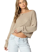 Edikted Women's Aviv Wide Neck Oversized Sweater