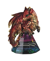 Fc Design "2-pc Set" 3.5"H Red Volcano Dragon Standing on Pyramid Glass Figurine Statue Ornament Home Room Office Decor and Perfect Ideas for Housewar