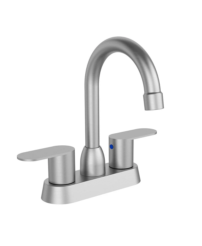 Slickblue Brushed Nickel Bathroom Sink Faucet for Modern Vanity and Durable Performance