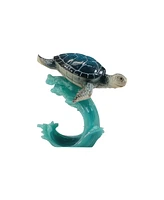 Fc Design "2-pc Set" 5.5"H Blue Sea Turtle on Wave Figurine Statue Ornament Home Room Office Decor and Perfect Ideas for Housewarming, Holidays and Bi