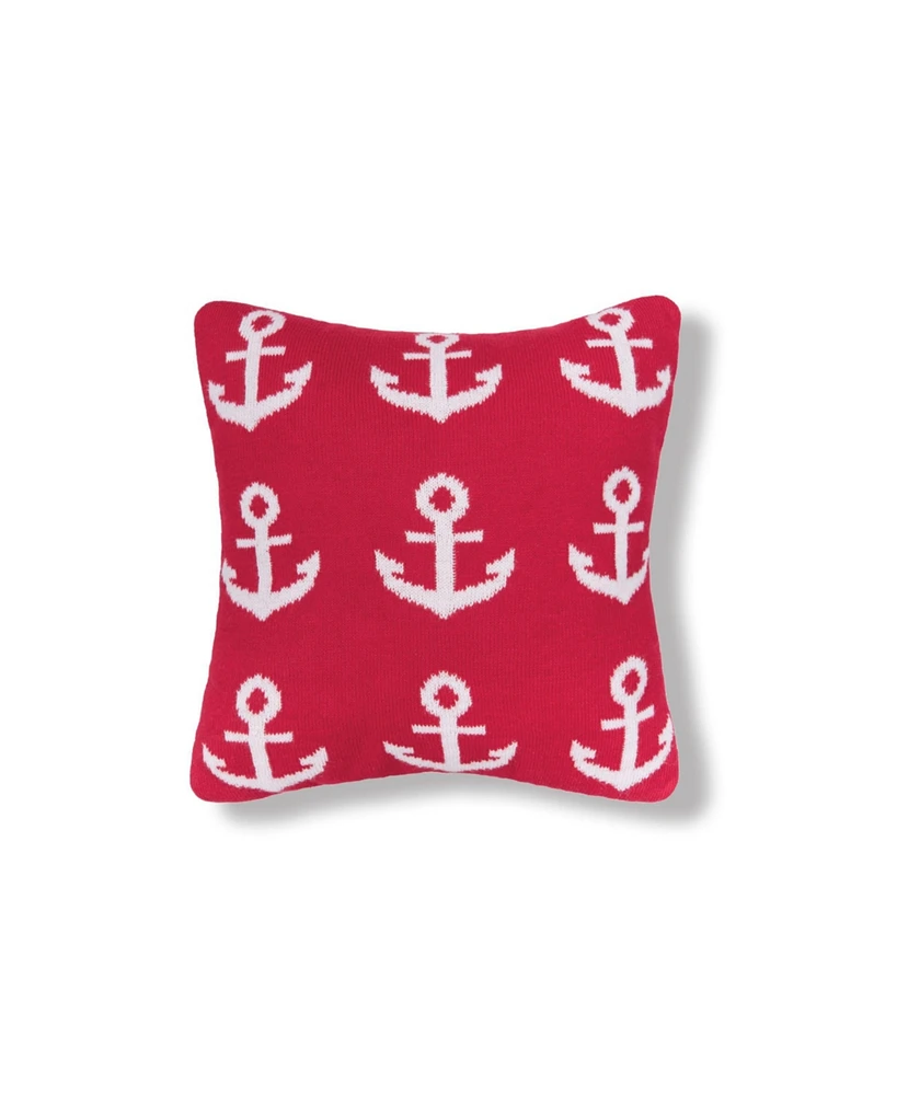 C&F Home 10" x 10" Anchor Knitted Small Petite Throw Pillow