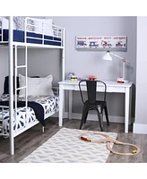 Slickblue Twin over Twin Sturdy Steel Metal Bunk Bed with Safety Rails and Ladder