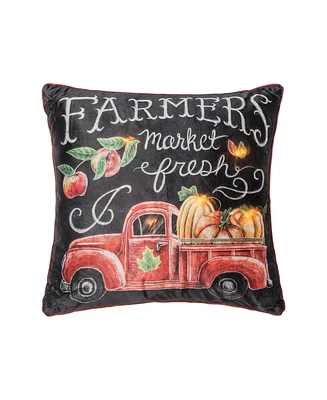 C&F Home Farmers Market Chalk Light-Up Led 18" x 18" Throw Pillow