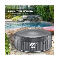 SereneLife 4-Seat Round Inflatable Hot Tub Spa with Led Lights & Remote Control