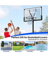 Costway Basketball Hoop Outdoor System with 45 Inch Shatterproof Pc Backboard Wheels