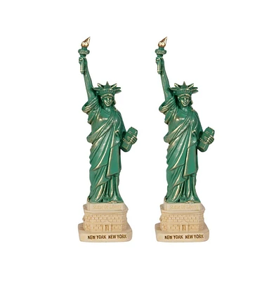 Fc Design "2-pc Set" 6"H Statue of Liberty Replica Sculpture New York City Liberty Island Collection Souvenirs Nyc Figurine Statue Ornament Home Room