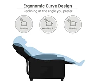Recliner Chair Black Faux Leather