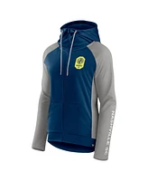 Fanatics Women's Navy/Gray Nashville Sc Iconic Raglan Full-Zip Hoodie Jacket