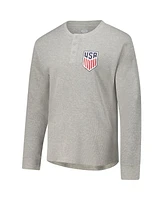 Concepts Sport Men's Gray Usmnt Region Thermal Knit Henley Long Sleeve T-Shirt