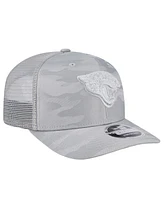 New Era Men's Gray Jacksonville Jaguars Adventure Camo Trucker 9SEVENTY Stretch-Snap Adjustable Hat