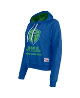 5th & Ocean by New Era Women's Blue Seattle Sounders Fc Throwback Pullover Hoodie