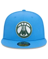 New Era Men's Blue Milwaukee Bucks 2024/25 City Edition Alternate 59FIFTY Fitted Hat