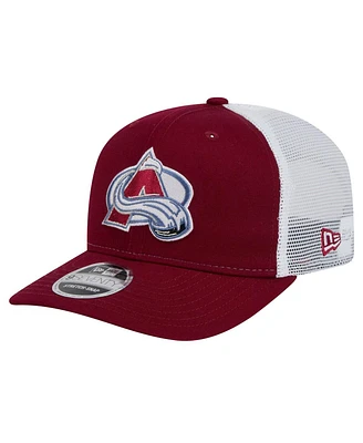 New Era Men's Burgundy Colorado Avalanche Core Trucker 9SEVENTY Stretch-Snap Hat