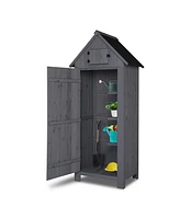 Slickblue Double Slope Top Fir Courtyard Storage Room for Durable and Organized Outdoor Storage