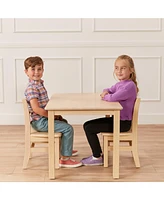 ECR4Kids 24in x 36in Rectangular Hardwood Table and Chair Set, 12in Seat Height