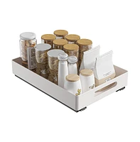 gaomon Pull Out Cabinet Organizer Heavy Duty Metal Slide Out Drawers for Kitchen Cabinets, Fixed with Adhesive Films, Slide Out Shelves for Kitchen Ba