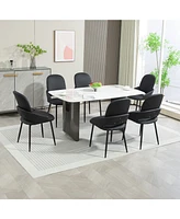 Dyhome Faux Leather Upholstered Dining Chairs, Set of 6
