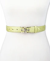 Sam Edelman Double-e Plaque High Shine Patent Leather Belt