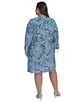 Tommy Hilfiger Plus Printed 3/4-Sleeve Shift Dress