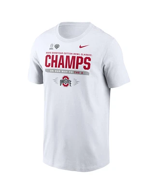 Nike Men's White Ohio State Buckeyes College Football Playoff 2025 National Championship Bound Locker Room T-Shirt