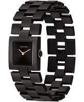 Calvin Klein Women's Ck Meridian Black Ionic Plated Stainless Steel Bracelet Watch, 22mm