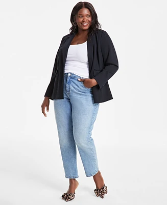 On 34th Trendy Plus Longline Ponte-Knit Blazer, Created for Macy's