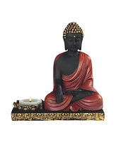 Fc Design "2-pc Set" 5.5"W Gautama Buddha Earth Touching Candle Holder in Black and Gold Figurine Statue Ornament Home Room Office Decor and Perfect I