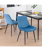 Dyhome Mid Century Dining Chairs, Upholstered Metal Side Chair