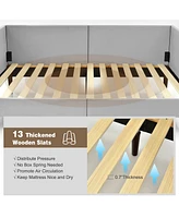 Gouun Twin Size Daybed Frame with Sturdy Wooden Slat Support