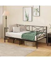 Gouun Twin Size Platform Bed with Heavy-duty Metal Slat Support