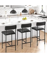 gaomon Dining Chairs Set of 2, Upholstered Dining Chairs with Back, Pu Leather Dining Kitchen Chair for Kitchen, Apartment, Dinner, Comfortable Seat,