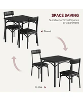 gaomon Dining Table Set Breakfast Nook with 2 Chairs Kitchen Dining Room Table Set for Dining Room, Dinette Compact Space-Saving,Metal Steel Frame