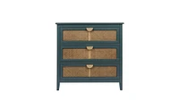 Slickblue 3 Drawer Cabinet, Rattan, American Furniture, Suitable for bedroom, living room, Study