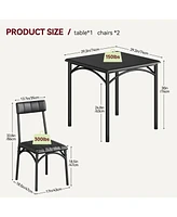 gaomon Dining Table Set Breakfast Nook with 2 Chairs Kitchen Dining Room Table Set for Dining Room, Dinette Compact Space-Saving,Metal Steel Frame