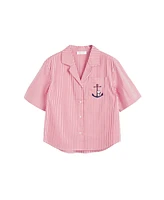 Chinti & Parker Snoopy Anchor Short Sleeve Shirt and Shorts Set