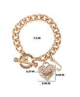 Juicy Couture Toggle Bracelet with Crystal Heart Charm