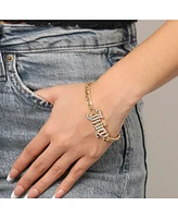 Juicy Couture Crystal Script Logo Chain Bracelet