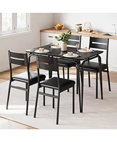 gaomon Dining Table for 4, Small Table and Chairs Set of 4, Square Dinette Set for 4, Dinner Table Set