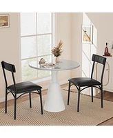 gaomon Dining Chairs Set of 2, Upholstered Dining Chairs with Back, Pu Leather Dining Kitchen Chair for Kitchen, Apartment, Dinner, Comfortable Seat,